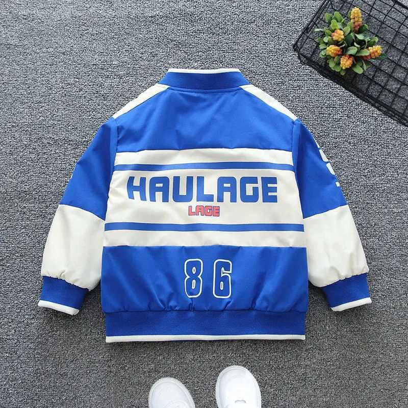 2024 Spring and Autumn Boys Motorcycle Sle Letter Long sleeved Hooded Zipper Coat Childrens Clothing 1-8YXJ241214
