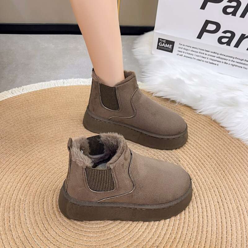 2024 Winter Plush Warm Snow Casual Non Slip Suede Thick Bottom comfort Women's Short Boots Plus size 36-44