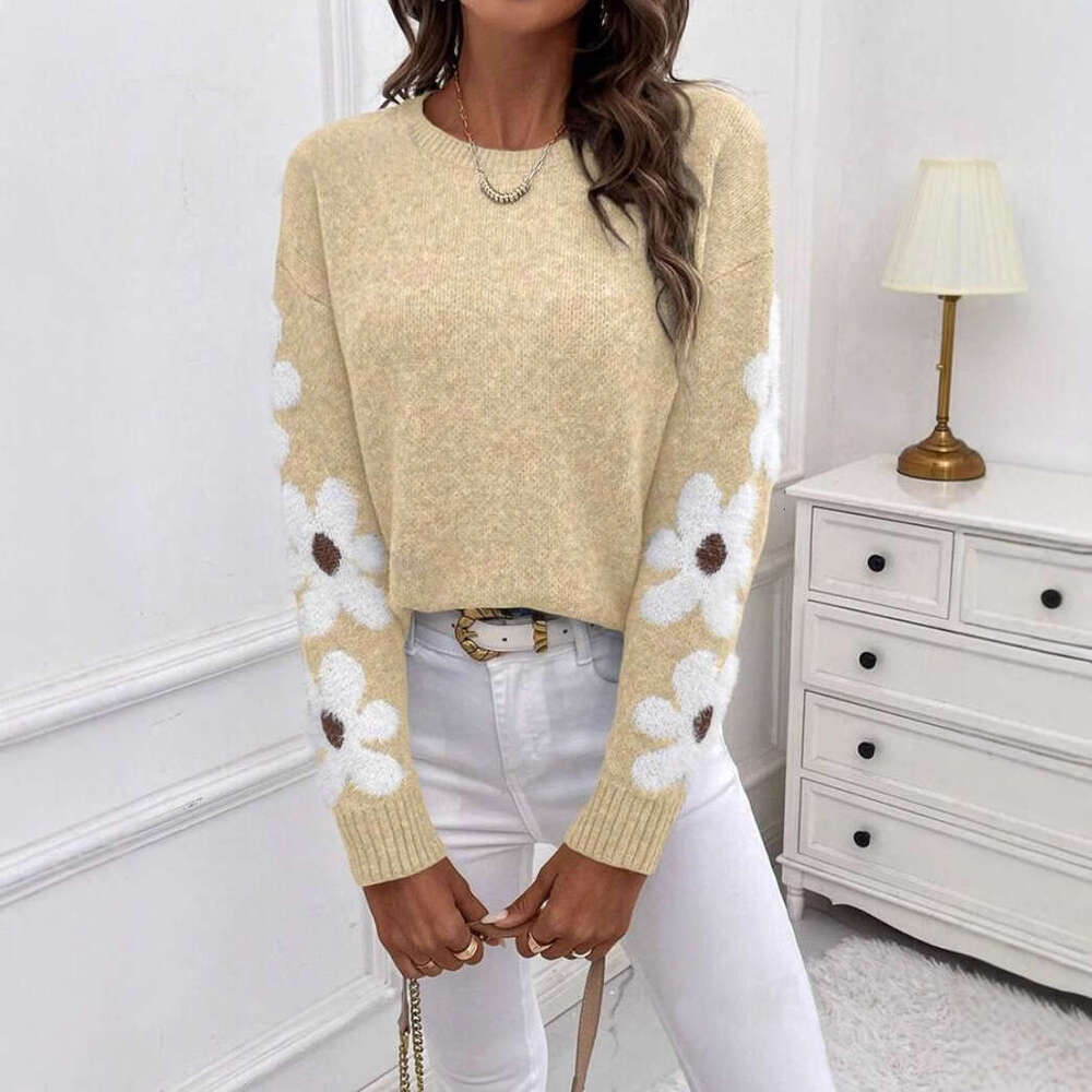 Autumn And Winter Fashion Temperament Elegant Wer Jacquard Knitted Pullover Clothes Autumn Women