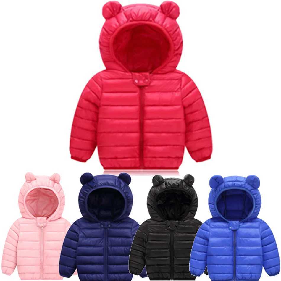 1-5 Years Baby Boy Hooded Lightweight Down Jacket Kids Girl Dinosaur Zipper Coats Autumn Winter Warm Christmas OuterwearXJ241214