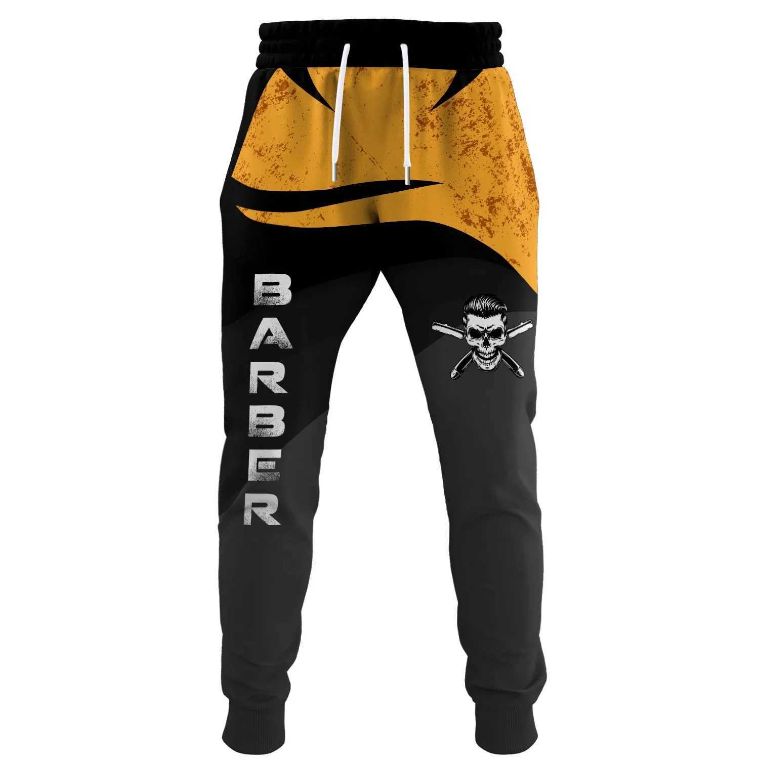 Barber 3D printed name mens retro track pants mens sports pants Y2k jogging autumn fashion casual clothing mens Trouser hip-hop X241216
