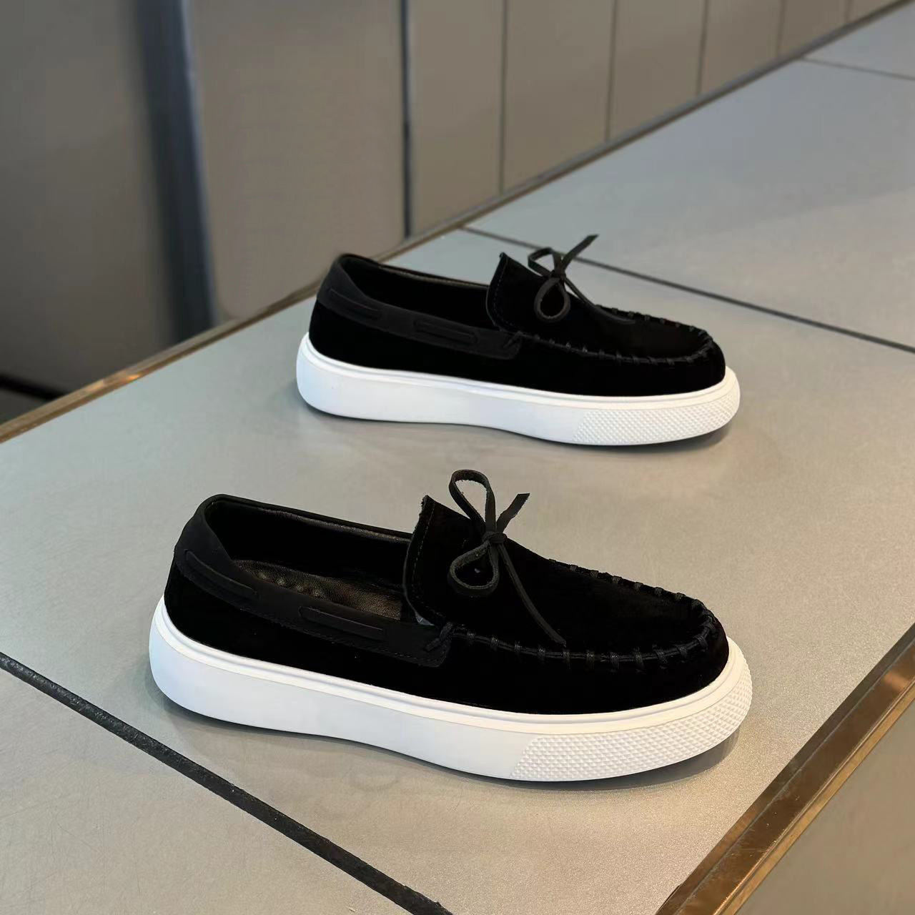 Men Casual Shoes Fashion Simple Style Designer Shoes Slip-on Solid Color Versatile Breathable Comfort Thick Sole Triple Black Brown Light Tan Free shi