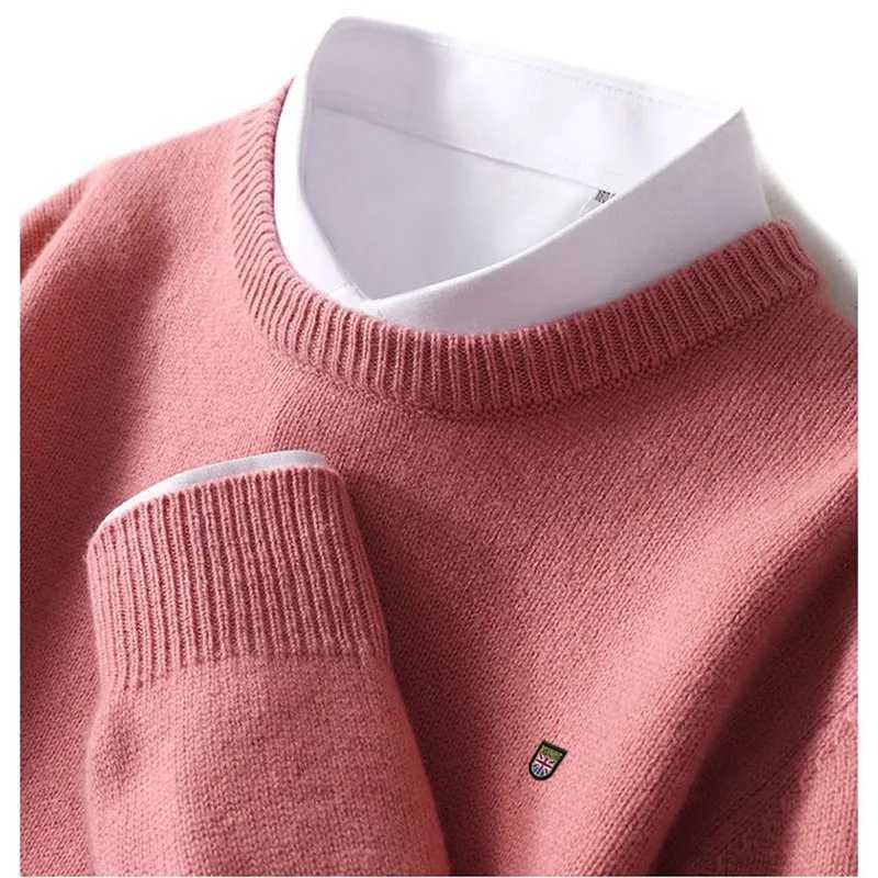 2023 Hot Cashmere Blended Sweater O-neck Pullovers Mens Knitted Shirt Korean Homme Hiver Tops casaco de malha homemXJ241216