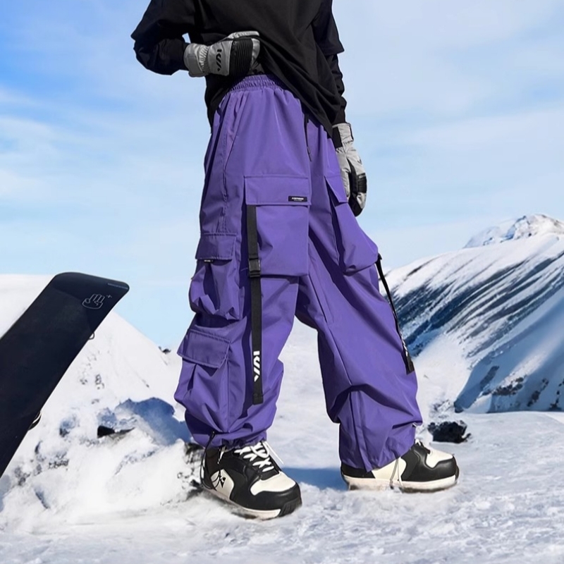 KEEPMONEY Men And Women's Oversized Ski Pants Waterproof Breathable Thermal Fleece Ing Snowboard Warm Winter 3L Fabric