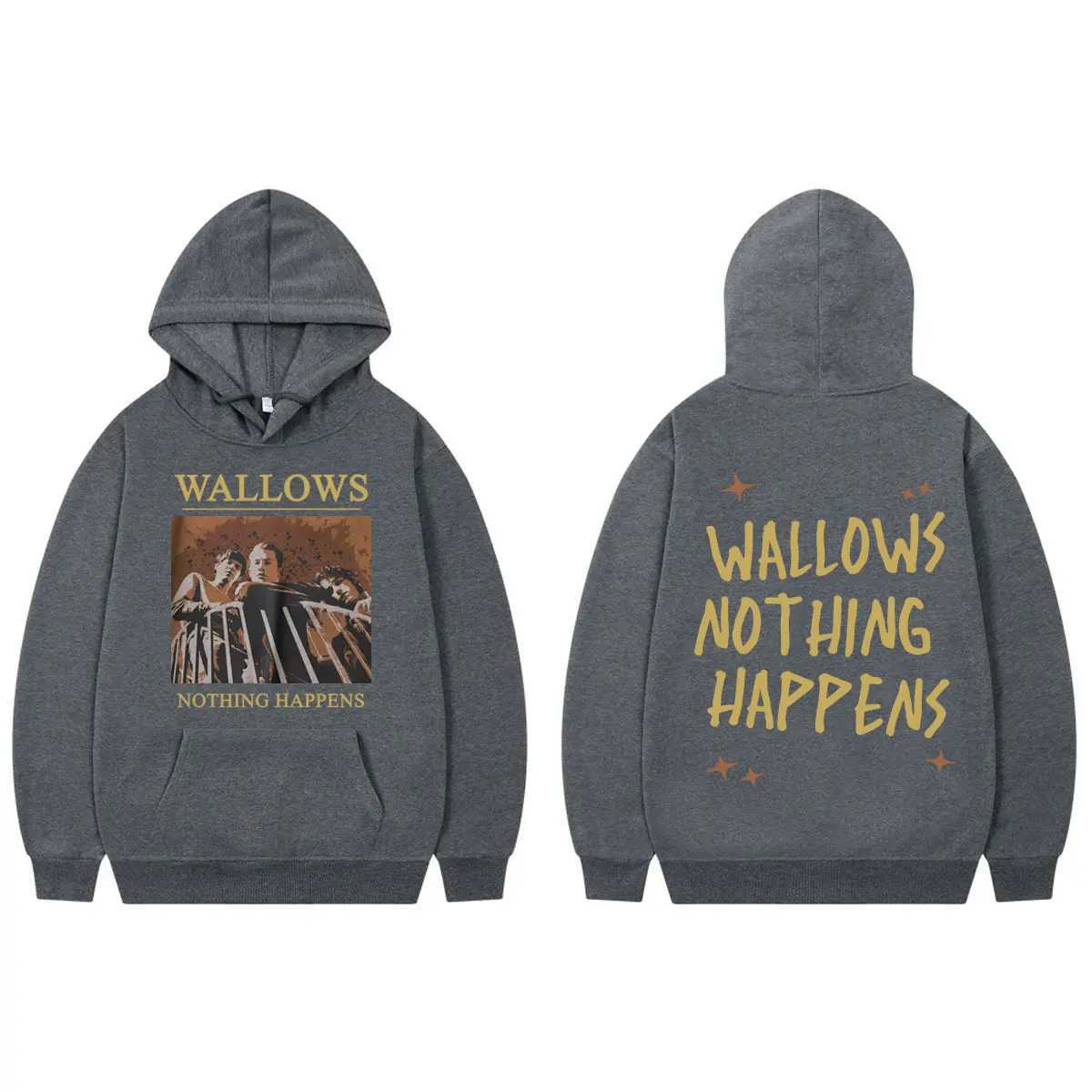 Wallows Bands Graphic Hoodie Harajuku Rock Hip Hop Oversized Clothes Pull up Mens Retro Fashion Hoodie Sweatshirt X241216