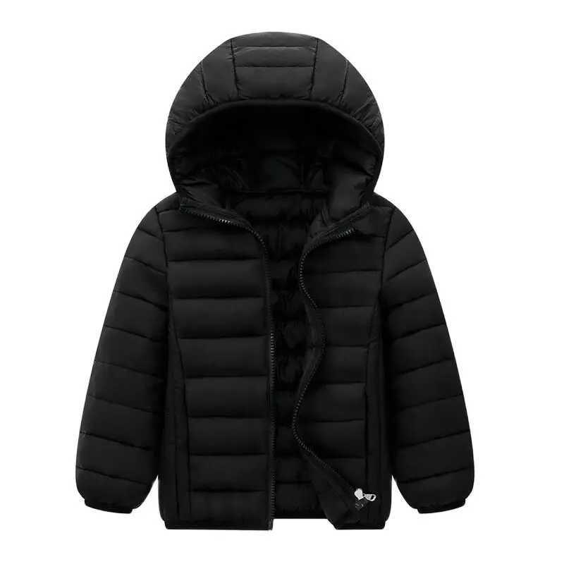 6-14 Years Boys Lightweight Down Jacket Children Girl Winter Autumn Cotton Coat Warm Hooded Outerwear Teen Sports Casual ClothesXJ241214