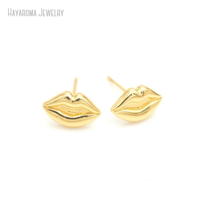 5Pcs Metal Copper Gold Color Lips Wholesale Stud Earrings ER53163 241214