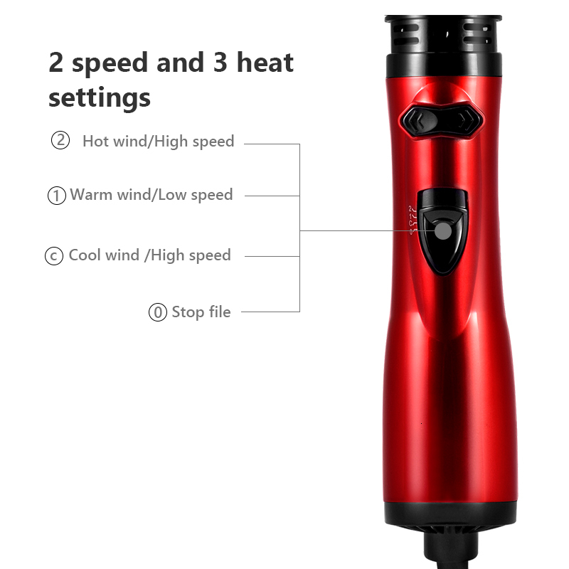 Hair 2 In 1 Hot Air Spin Brush Curg Straightening Styg Auto-Rotating Ionic Round Blow Dryer Volumizer