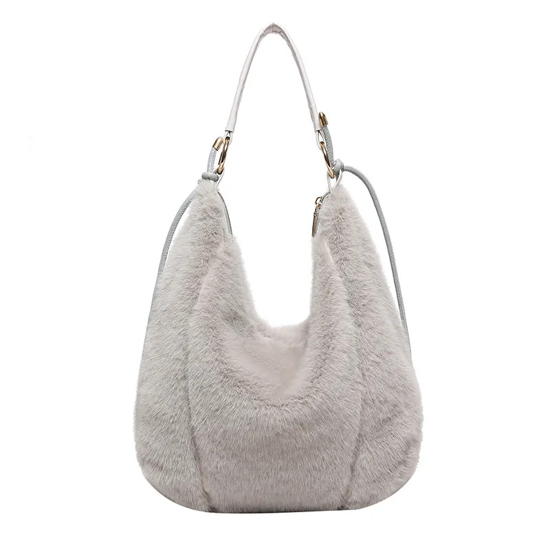 new faux mink plush women s handbag large capacity fluffy portable shoulder bag designer shoulder bag bag