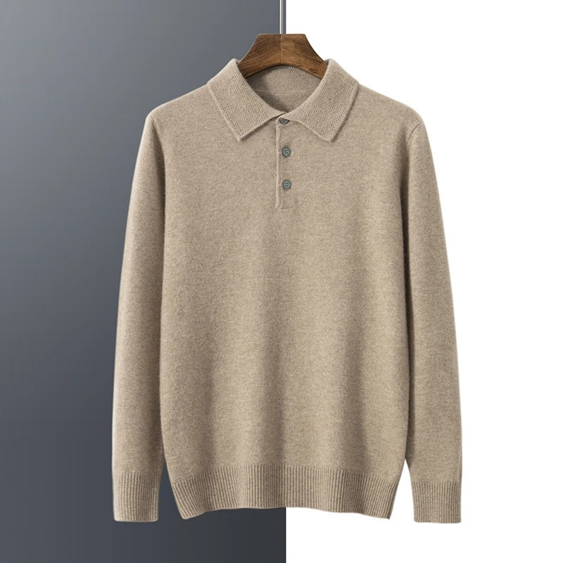 Zocept s autumn and winter soft knit shirt solid color lapel cashmere sweater mens zipper 241211