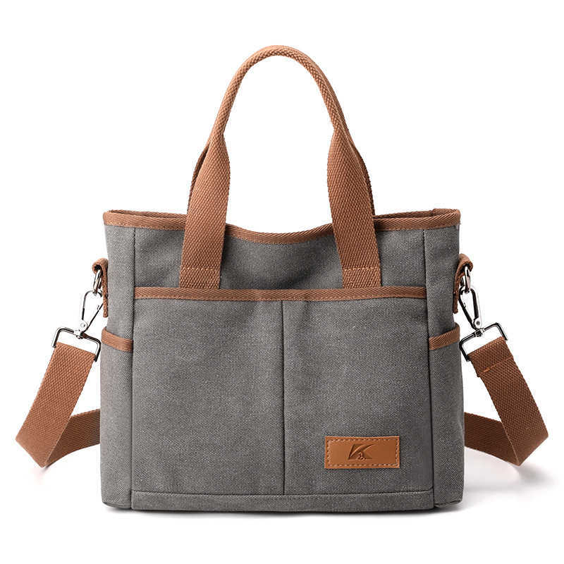Shoulder Bag Women's Bag Trend Versatile Simple Fashion Korean Version Large Capacity Handheld Crossbody Canvas Bag 241215