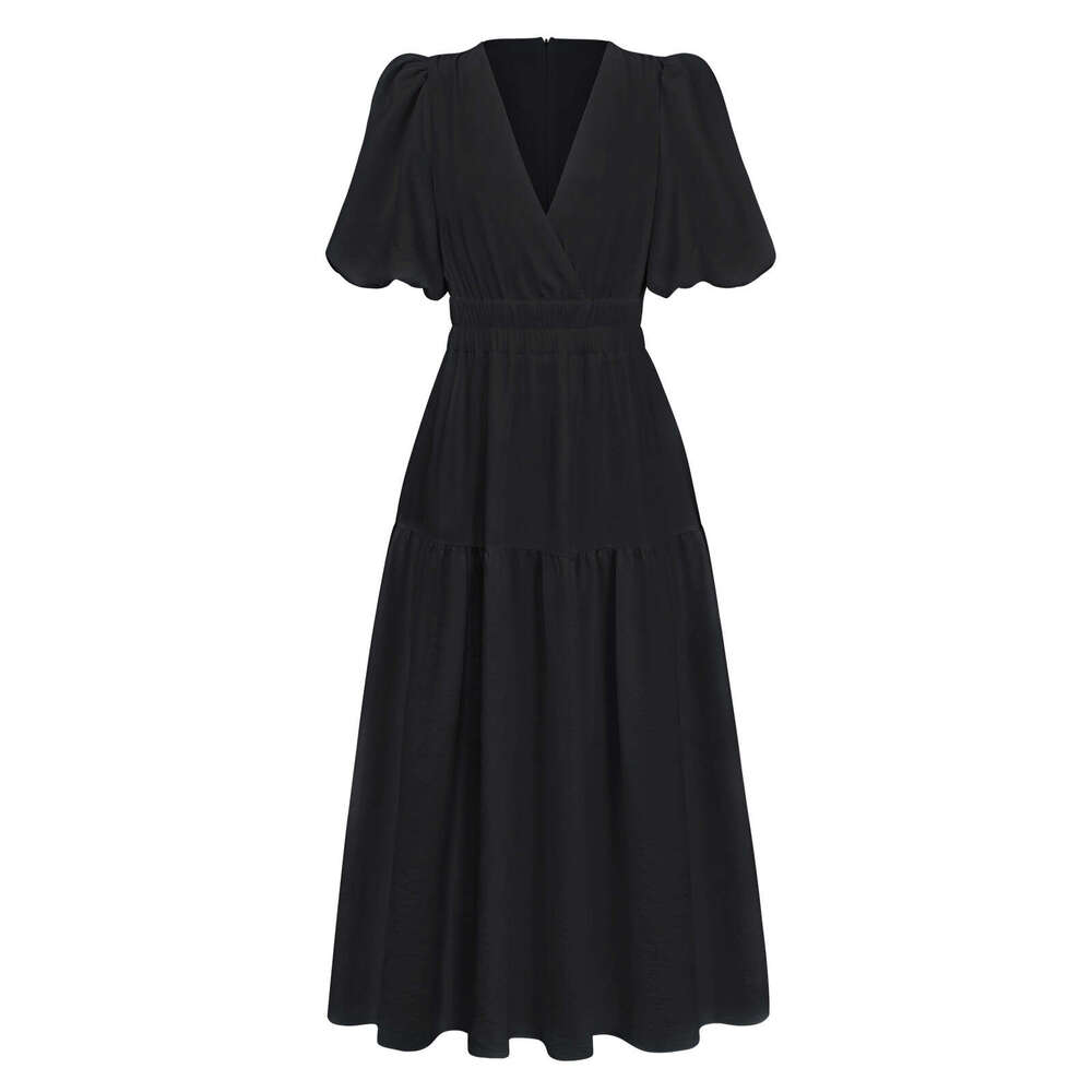 Summer New Product: Advanced Deep V-Sleeve Holiday Dress, European And American Women's Fashion Quality Classic