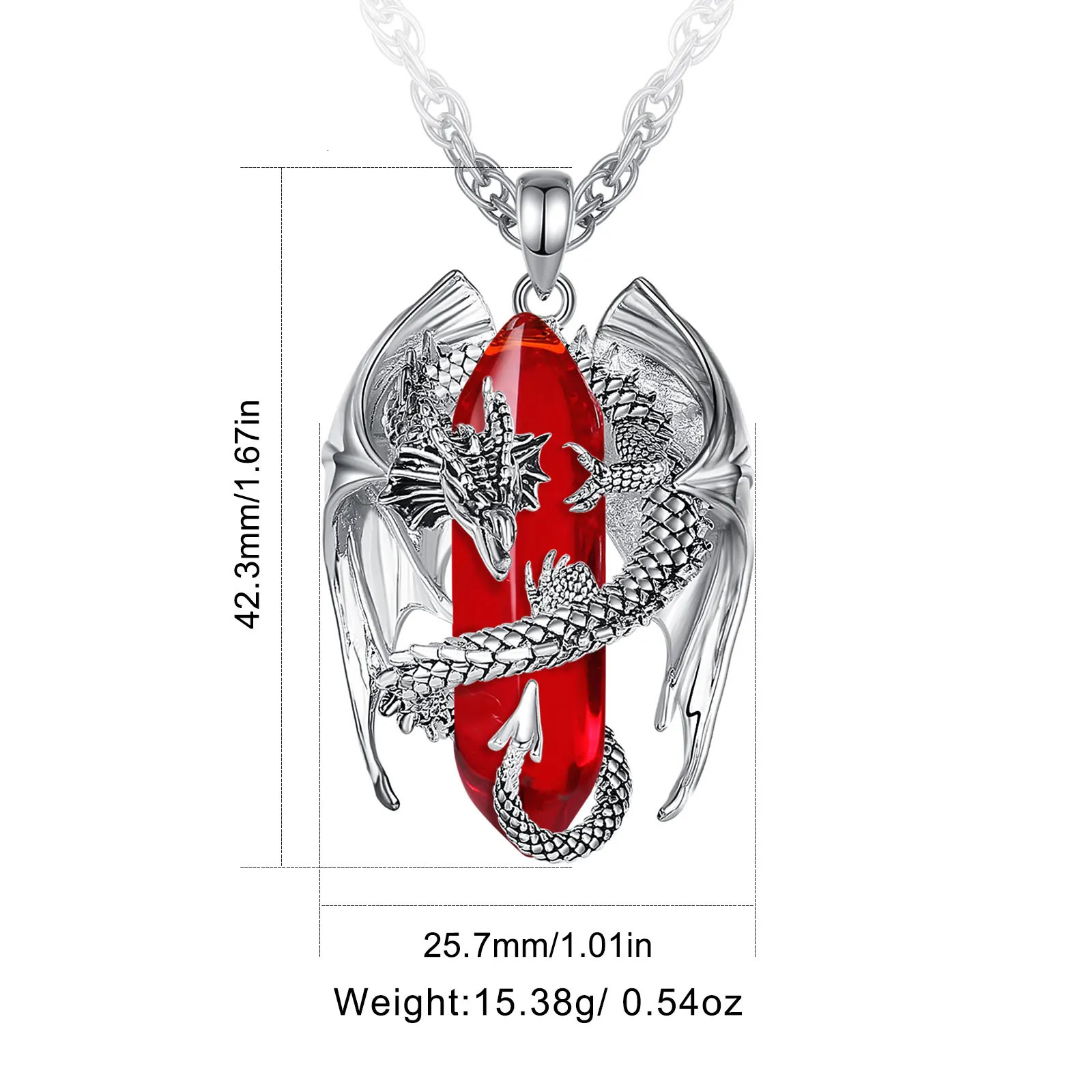 Eudora Dragon Hexagonal Natural Cardelian Prism Necklace Punk Treatment Stone Pendant Mens Exquisite Jewelry 241216