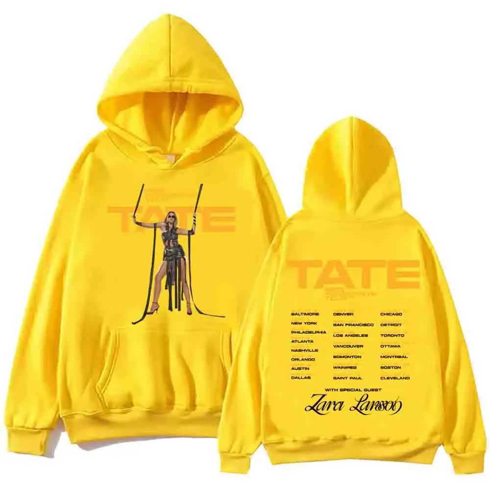 Miss Tate McRae holds the 2025 Hoodie Harajuku Hip Hop Pullover Tops Popular Music Sweatshirt Fans Gift world tour X241216