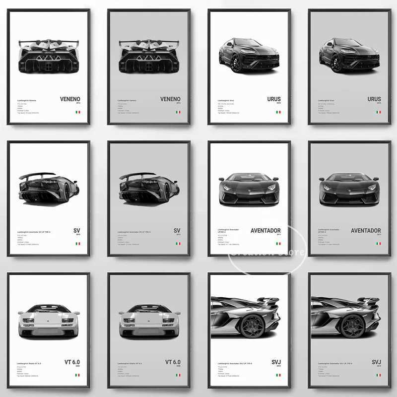 High Quality Lamborghini Murcielago Poster Printing Canvas Wall Art Supercar Images Minimalist Living Room Office Home Decoration Gifts T241216