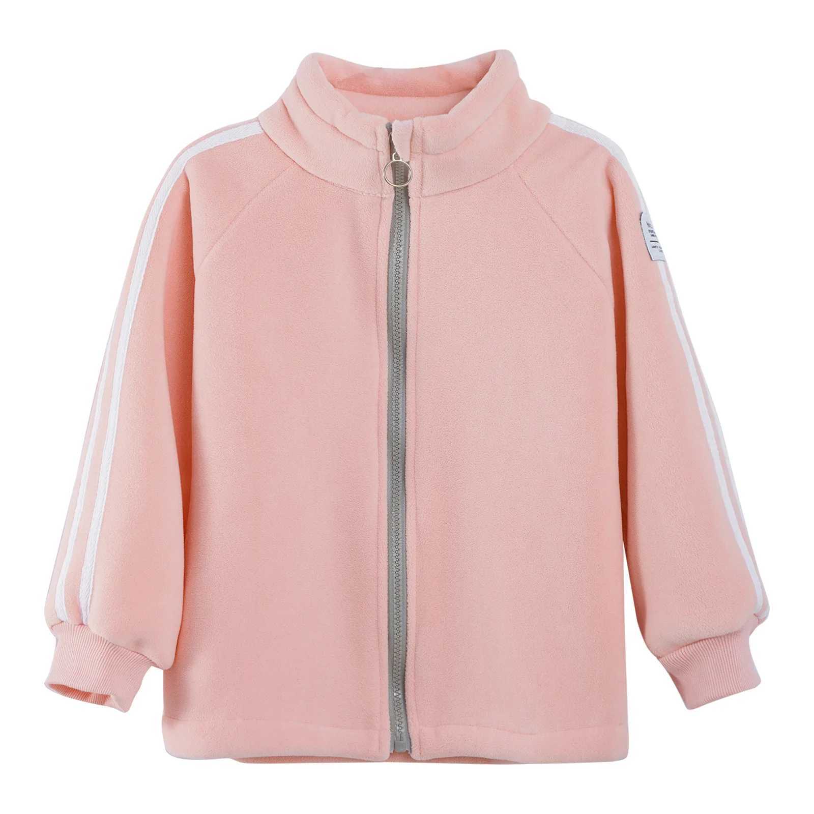 2023 Kids Boys Girls Winter Warm Overcoat Fashion Zipper Fleece Jacket Casual Solid Color Stand Collar Long Sleeve Coat OutwearXJ241214