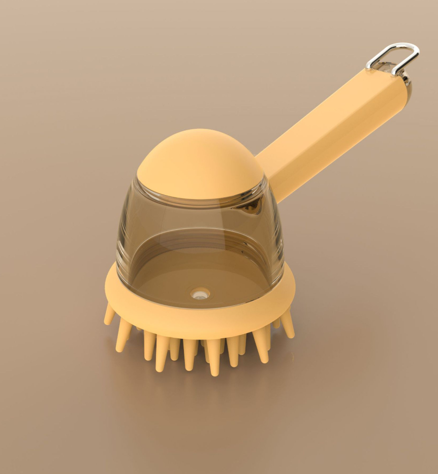 pet bath brush with water dispenser soft silicone grooming tool for cats and dogs