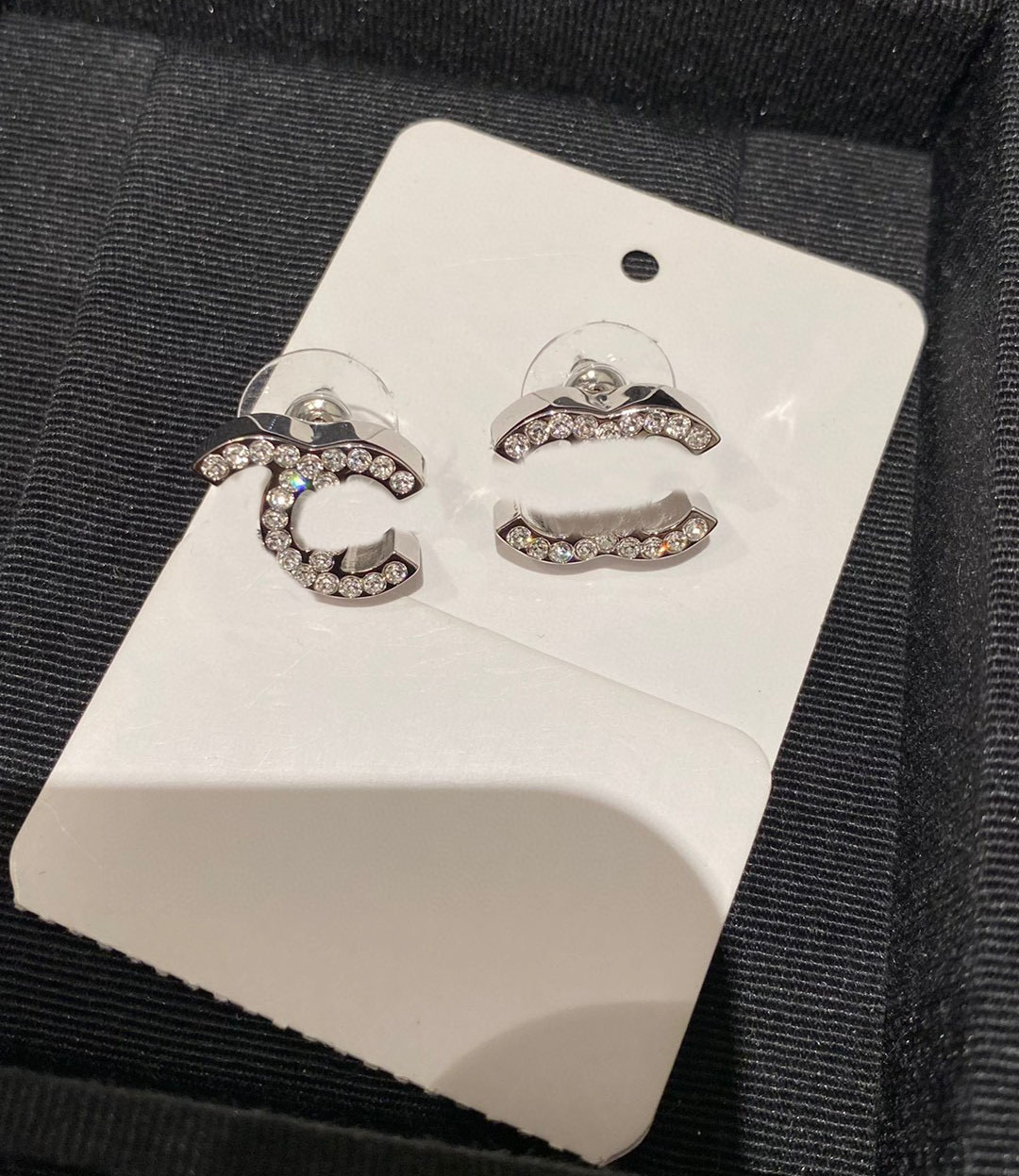 2025 Luxury quality charm stud earring with diamond in silver plated have stamp box small size PS6864