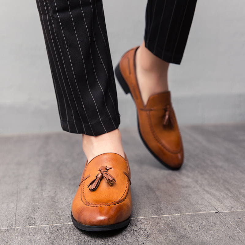 Men's Casual Shoes Moccasins Leather Flats Atos Hombre Loafers Tassel Footwear Men Shoes Chaussures British Style