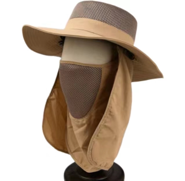 Designer hat new fisherman's hat sunscreen mesh mask hat all-in-one sun hat cover face ultraviolet outdoor