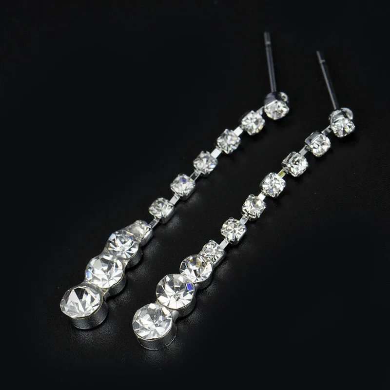 Fashion pendant crystal jewelry set necklace earrings bride bridesmaid wedding accessories 241212