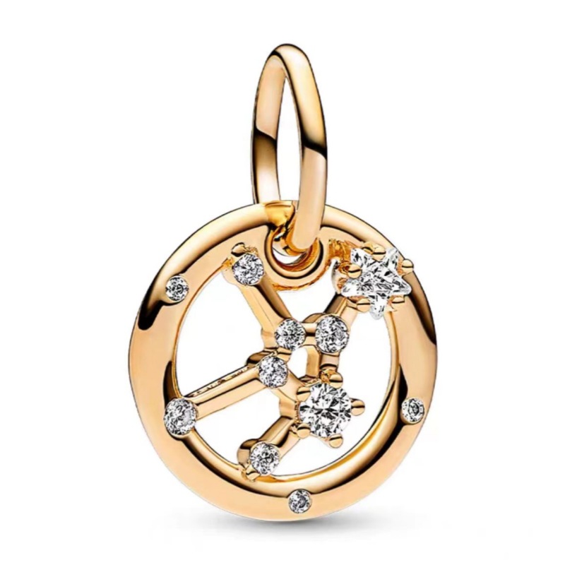 S925 Sterling Silver Luxury Designer 12 Zodiac Leo Libra Pisces Taurus Virgo Loose Beads Charms Women Fits 3mm Snake Chain Bracelets DIY Making Jewelr