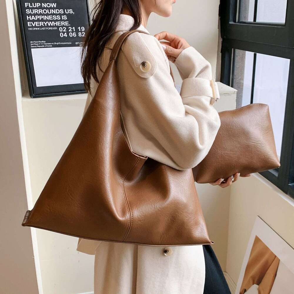 Tote Bags for Women PU Leather Tote Purses Handbags Medium Top Handle Satchel Shoulder Bag Large Capacity Armpit Autumn Basket Soft Surface Simple Sho