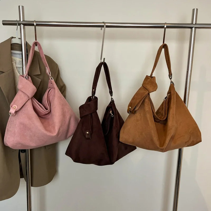 Casual Suede Shoulder Bags Solid Sewing Thread 2025 Youth Bags for Women Zipper Fashion Womens Crossbody Bags 241216