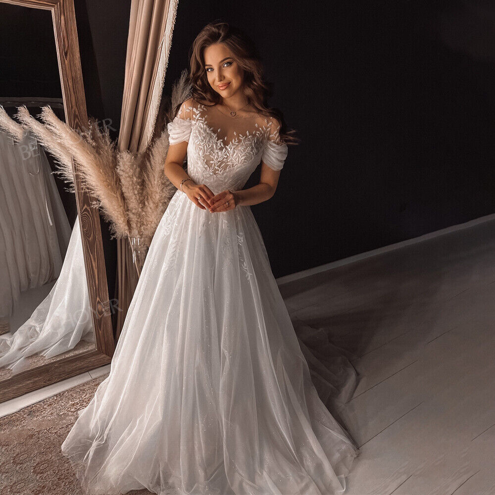 Crystals Beaded Wedding Dresses Cathedral Lace Appliqued Bridal Gowns Plus Size Empire Ball Robe De Mariage Weddings Gown 01 6660312