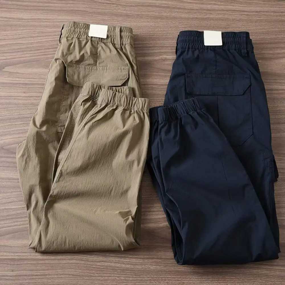 2025S Fashion Designer High Quality Slim Fit Trousers Men Pants Solid Color Mens Gym Training Jogging Sweatpants with Elastic Waist Side Pockets Thin 