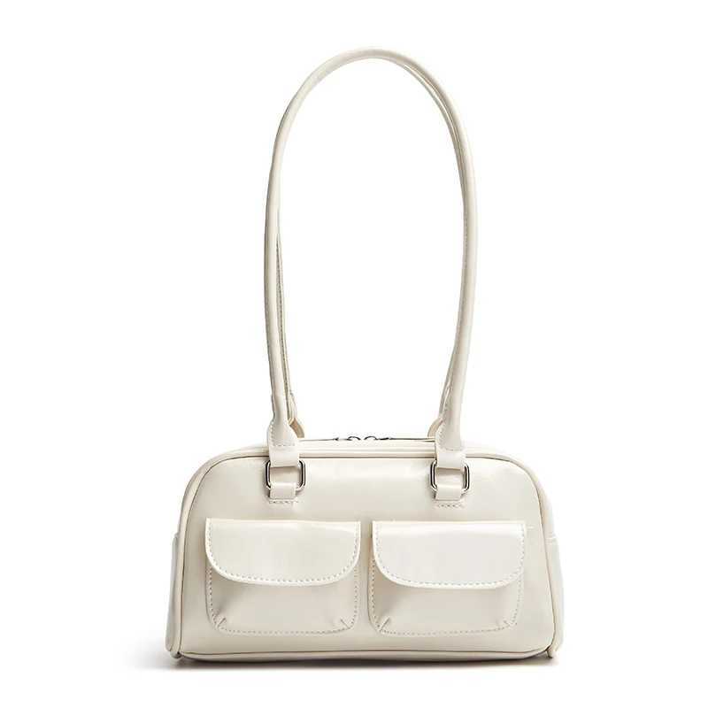 Wens Sahel Tramp Bag Pu Leather Shopping Bag Fi Solid Designer Armrest Bag Casual Double Pocket Handbottom Bag Y250318