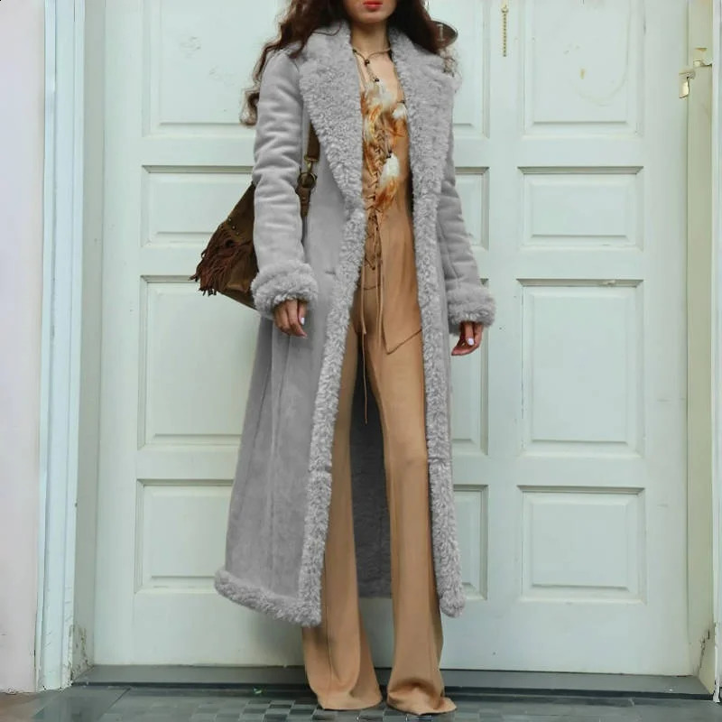 Winter Womens Cotton Coat Thickened Warm Wool Blended Cold resistant Long Clothing 241211