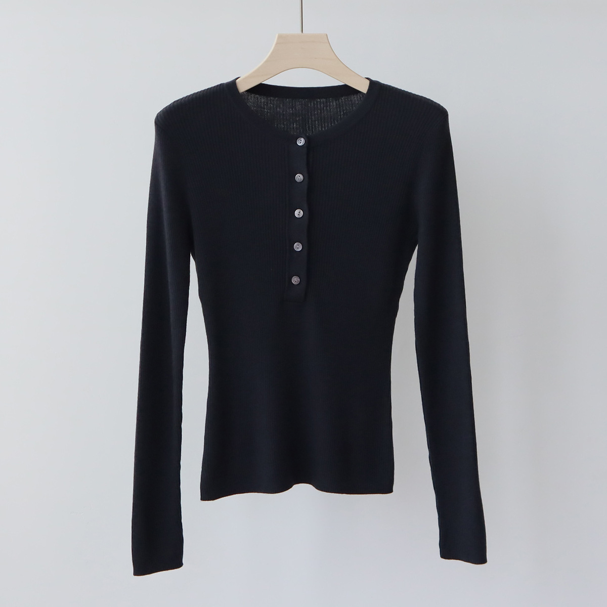 COAB1 Mixed spinning fall and winter new round neck knit sweater female long-sleeved Slim thin bottoming clothes