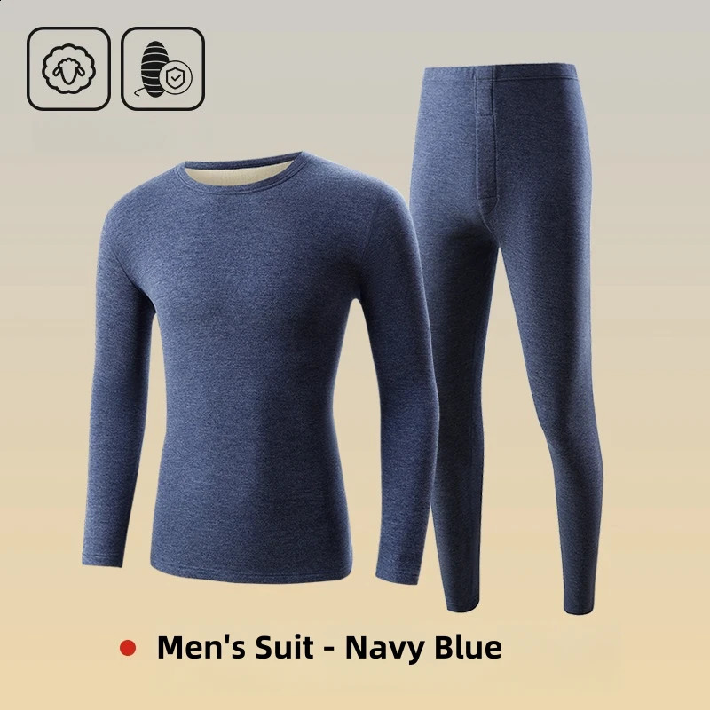 Couple Cashmere Silk Thermal Underwear Round Neck Traceless Autumn Winter Warm suit Heating Autumn Long home Clothes Pants 241216