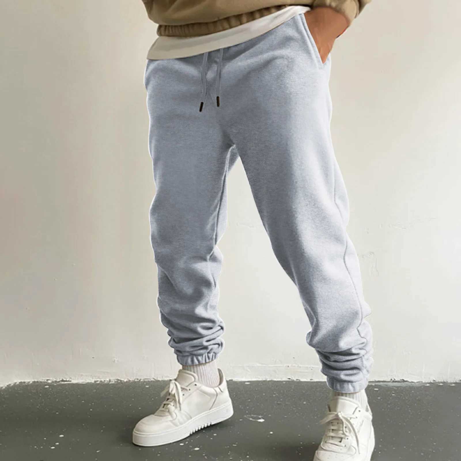 High Quality Mens sports pants solid color sports pants white tracksuit luxury Y2k Trouser straight runner summer plus size Pantalones T241217