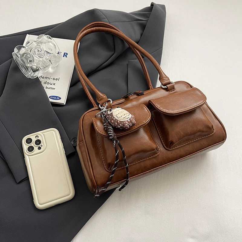 Ladies Motorcycle Bag Autumn/Winter New Shoe Bag Luxury Designer Wen Ladies Bag Postman Bag Zipper Handbag Y250318