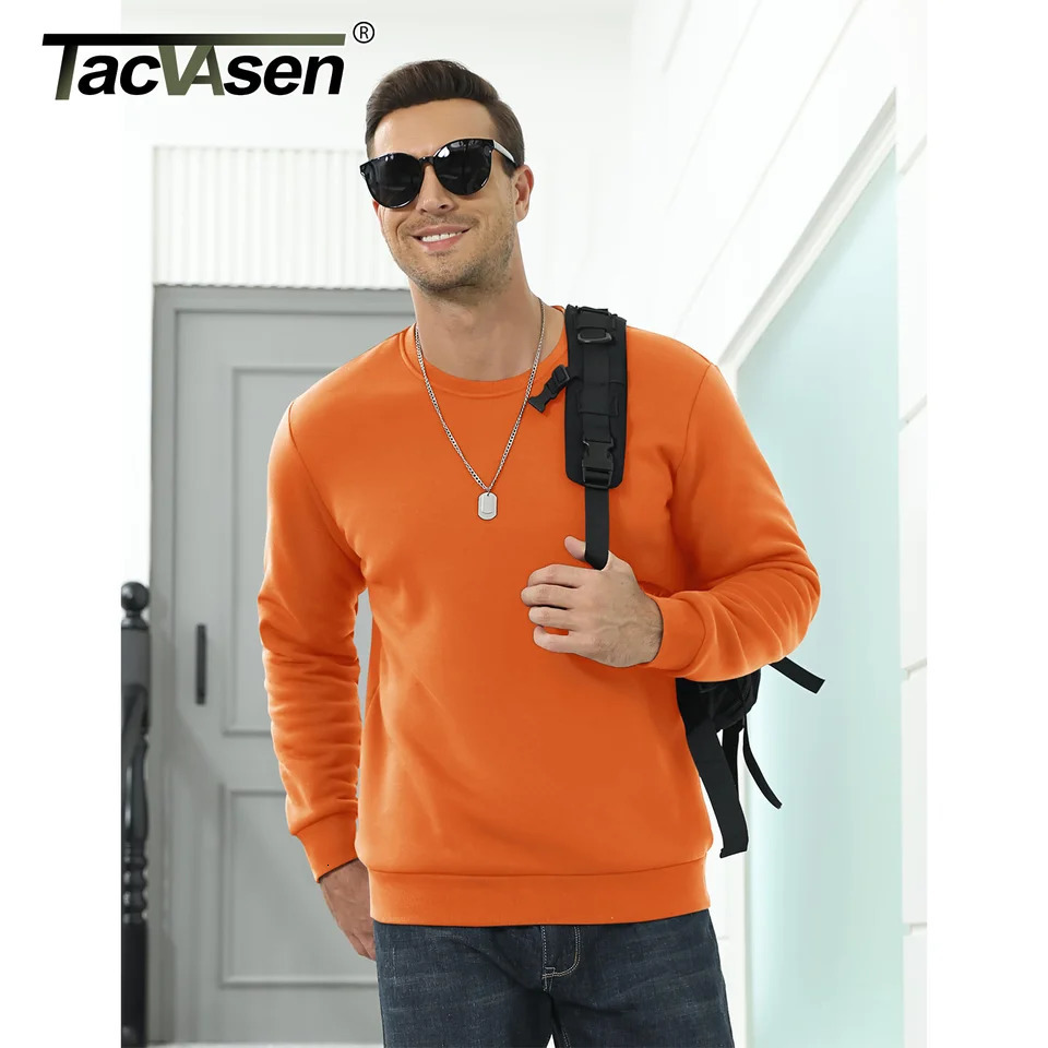 TACVASEN Winter Thick Wool Crewneck Sweatshirt Mens Warm Sherpa Lining Heavy Winter Floral Basic Top No Hoodie 241216