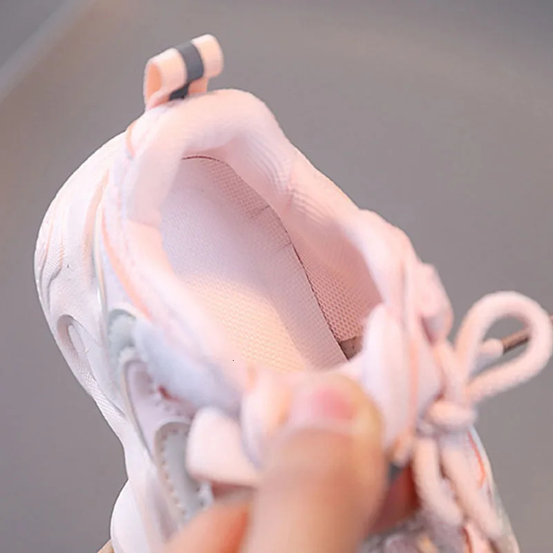 Childrens Thick Platform Sports Shoes Stripe er Thick Bottom Boys Shoes Fashion Flat Bottom Girls Breathable Vulcanized Shoes Childrens Shoes H03042 2