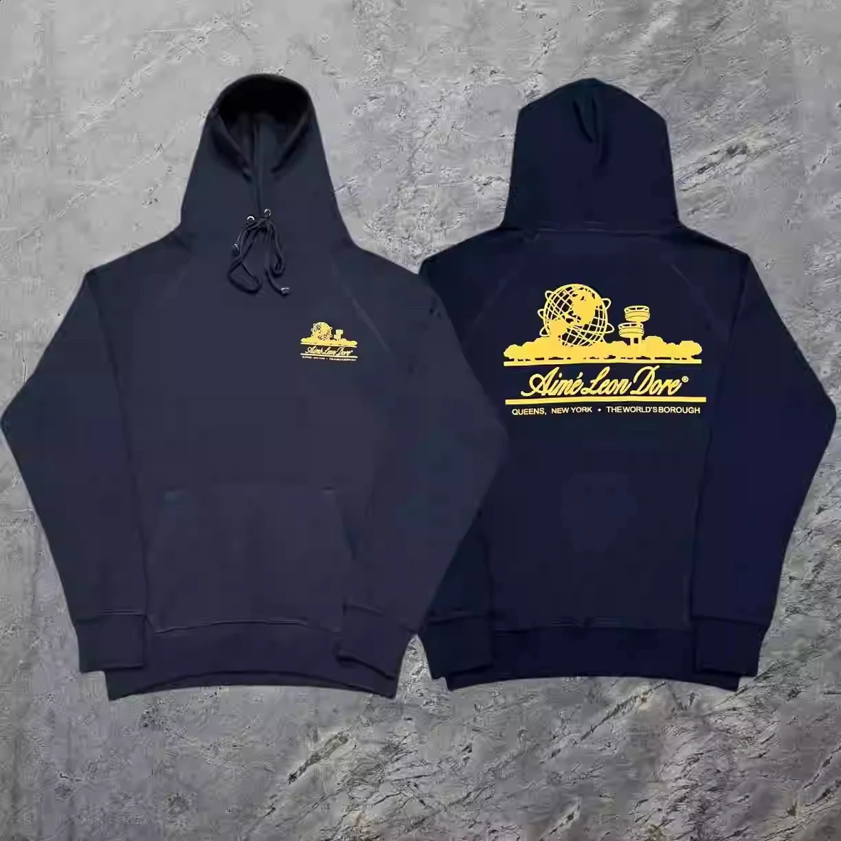 Classic Hoodie York Landmark Print Niche Fashion American High Street Quality Pure Cotton 241217
