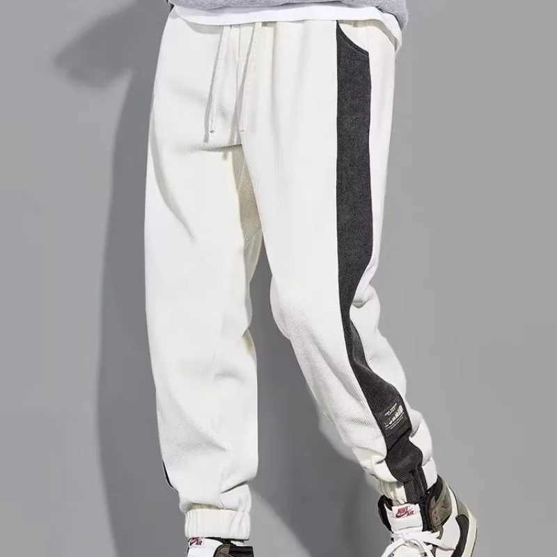 2025S Fashion Designer High Quality Autumn And Winter Sweatpants Trendy Thick Loose Ankle Sports Hiphop Vintage Pants Korean Version Gray Casual Mens 