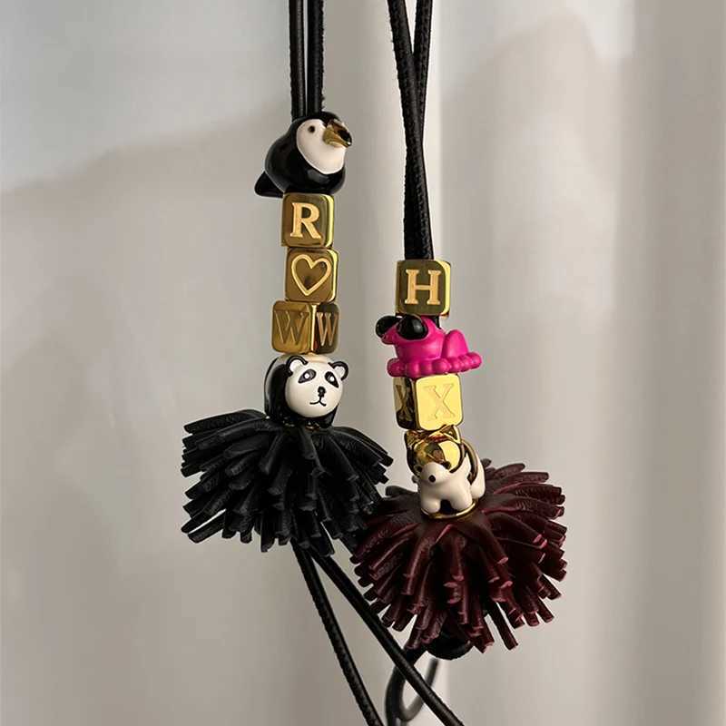 DIY bag pendant keychain accessories optional keychain suspension accessories metal 26 letters love leather packaging decoration Y241216