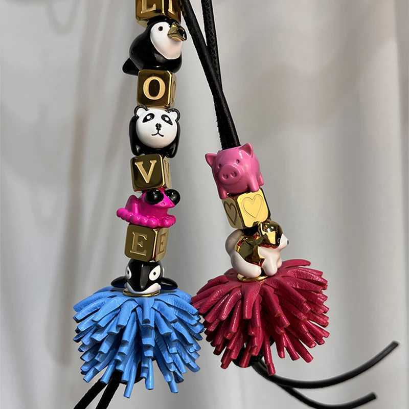 DIY bag pendant keychain accessories optional keychain suspension accessories metal 26 letters love leather packaging decoration Y241216