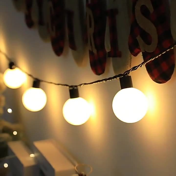 Outdoor LED Light Strands with Globes - Ideal for Enhancing Your Camping Experience
