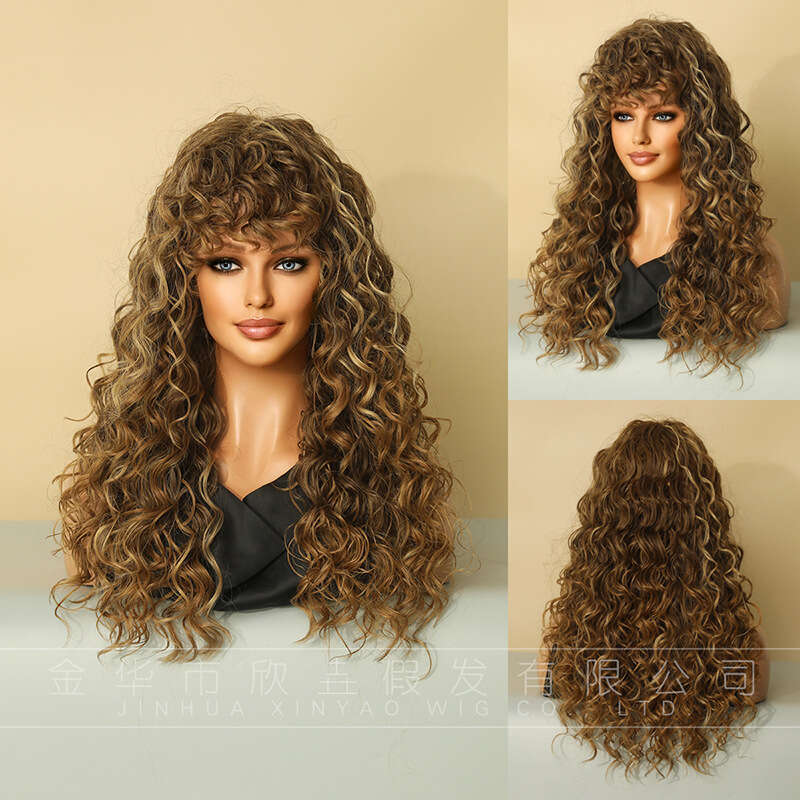 Latin American Women's Wig, Synthetic Fiber, High-Temperature Silk, Rose Net, Small Curly Hair, Long Hair Kq9 Kq9