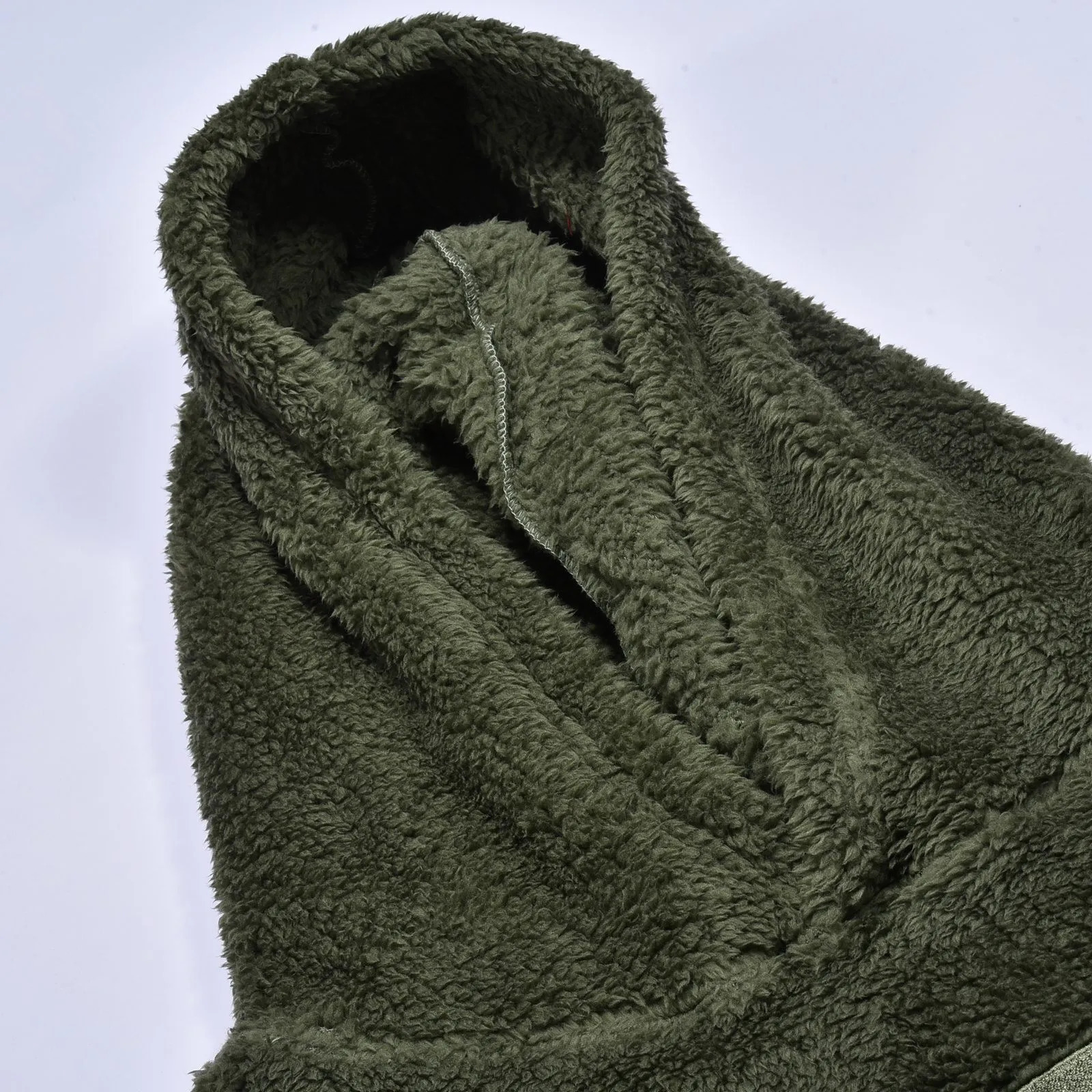 Mens Autumn Plush Hoodie Sweatshirt Winter Fuzzy Fleece Solid Color Letter Long Sleeve Pockets Hooded Sweatshirt Streetwear 241216