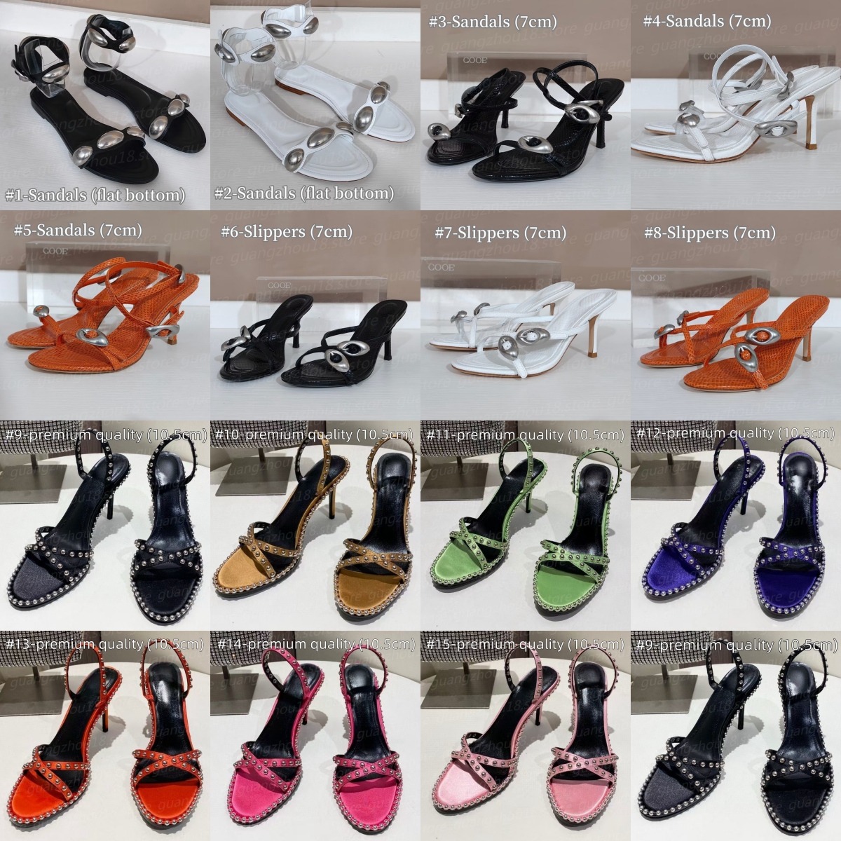 10A Premium Quality Designer Sandals Women's Summer Slippers with Mental Flat Bottom Shoes with Box no Box 26506