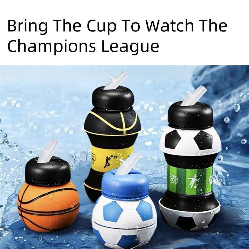 Fold Camping Cups Mug Outdoor Sports Basketball Football Tennis Golf School Leakproof Portable Kids Water Bottle Z260202