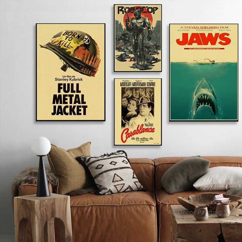 Classic Movie Poster Old Film Series Kraft Paper Posters Retro Wall Art Painting Bar Home Living Room Cinema Decoration PictureXJ2411216