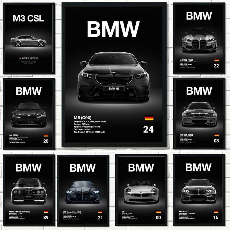 Automotive BMW Car Photography Posters BMW Series Sport Car Prints Canvas Painting Wall Art Pictures Home Living RoomXJ2411216