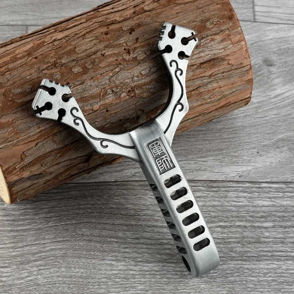 High Elasticity Traditional Card Ball Slingshot Stainless Steel Metal 4 Card 8 Strand Slingshot Outdoor Hunting and Shooting SetXJ241217